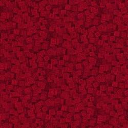 Hopscotch patchworkstof - Rød firkanter
