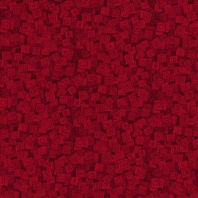 Hopscotch patchworkstof - Rød firkanter
