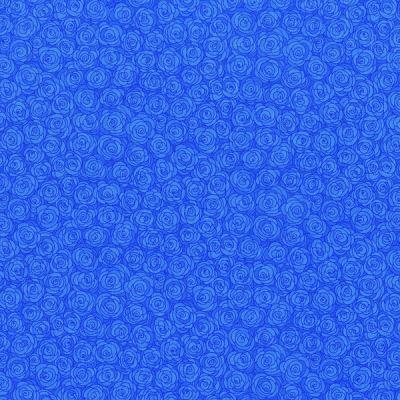 Hopscotch patchworkstof - Cobolt blå blomster