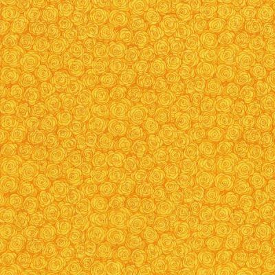 Hopscotch patchworkstof - gule blomster